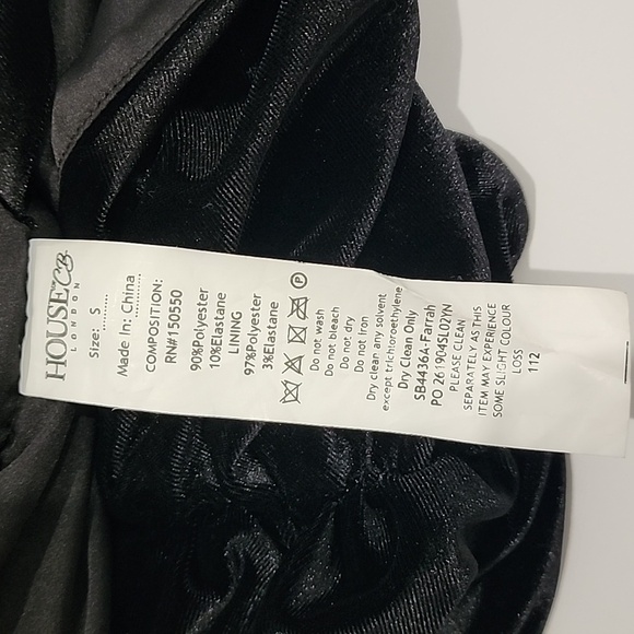 House Of CB Pascale Black Velvet Mini Dress - Picture 12 of 12